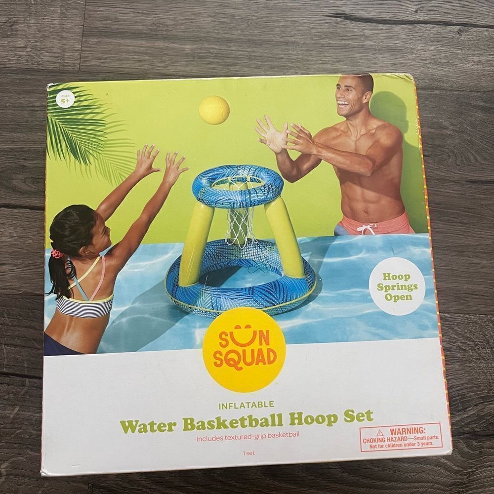 Sun Squad Hydro Spring Hoops Basketball Floating Set Inflatable Gripped-texture
